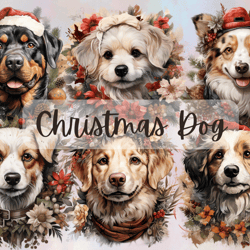 Christmas dogs clipart, Long-tailed Christmas dogs PNG, Sublimation clipart dogs, Christmas dogs designs,