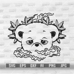 high bear smoking weed svg | smoking joint svg | rasta bear svg | bear clipart | cannabis svg | marijuana svg | high bea
