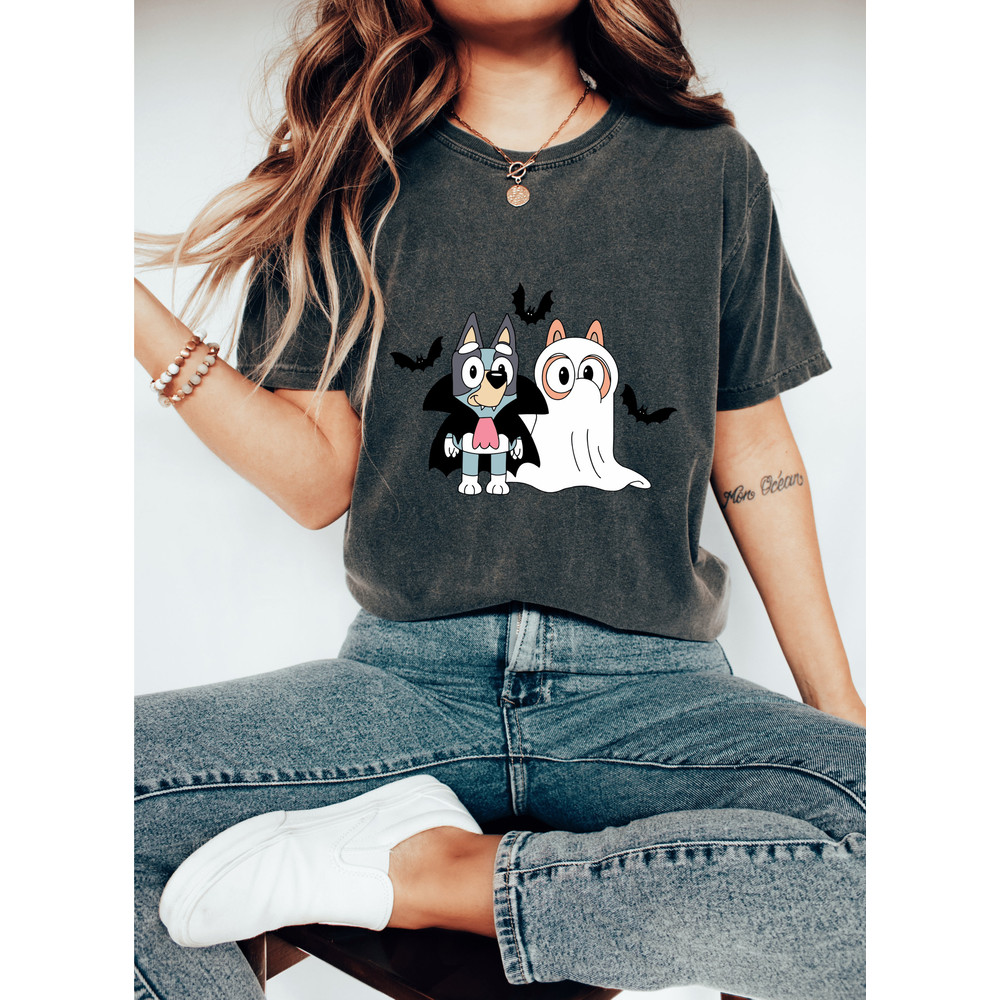 Bluey And Bingo Funny Halloween Spooky Season Sweatshirt, Bluey Family Scary Kids Halloween Trick or Treat T-Shirt, Spooky Vibes Fall Shirts - 3.jpg