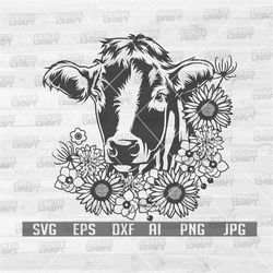 floral cow svg | cute cow svg | floral farm animal svg | cow svg | cow cut files | flowers cow svg | farm cow svg | cow