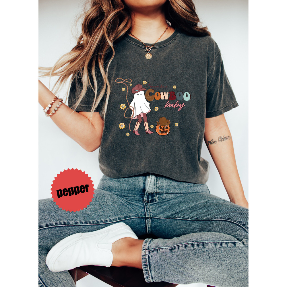 Cowboo Baby Cute Ghosts Western Halloween Sweatshirt, Cowboy Cowgirl Spooky Season Ghosts T-Shirt, Autumn Fall Spooky Vibes Western Tee - 2.jpg