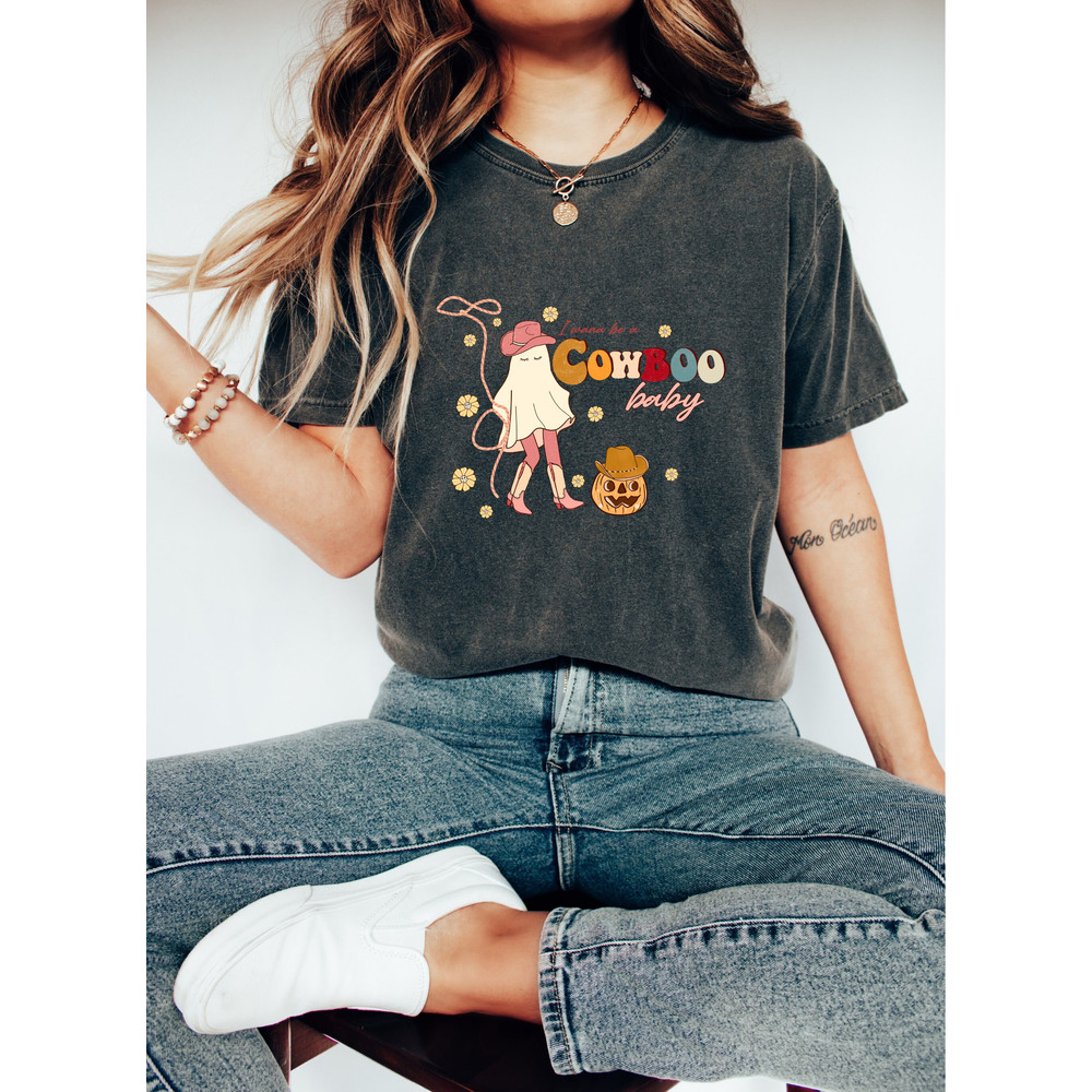 Cowboo Baby Cute Ghosts Western Halloween Sweatshirt, Cowboy Cowgirl Spooky Season Ghosts T-Shirt, Autumn Fall Spooky Vibes Western Tee - 3.jpg