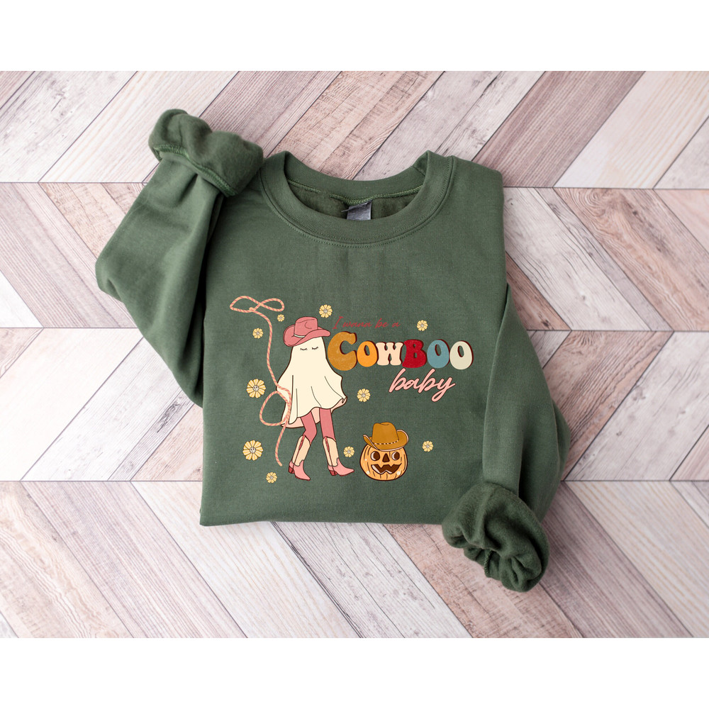 Cowboo Baby Cute Ghosts Western Halloween Sweatshirt, Cowboy Cowgirl Spooky Season Ghosts T-Shirt, Autumn Fall Spooky Vibes Western Tee - 4.jpg