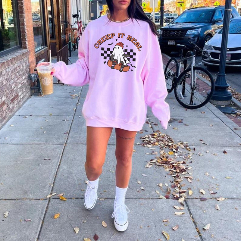 Creep It Real Cute Ghost Halloween Sweatshirt, Happy Halloween Gifts Spooky Season Hocus Pocus T-Shirt, Vintage Retro Halloween Ghosts Tee - 2.jpg