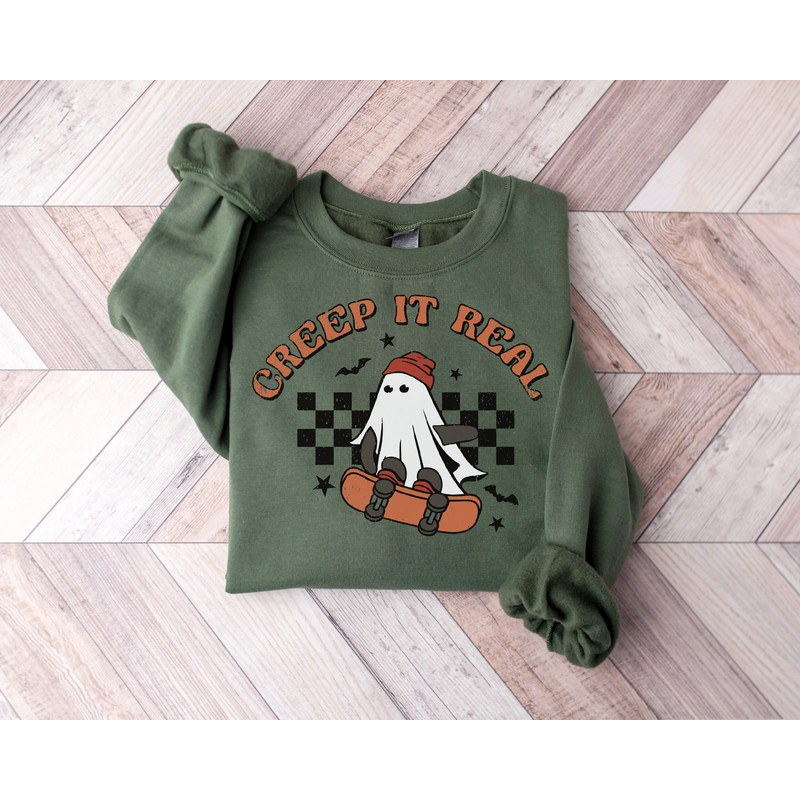 Creep It Real Cute Ghost Halloween Sweatshirt, Happy Halloween Gifts Spooky Season Hocus Pocus T-Shirt, Vintage Retro Halloween Ghosts Tee - 3.jpg