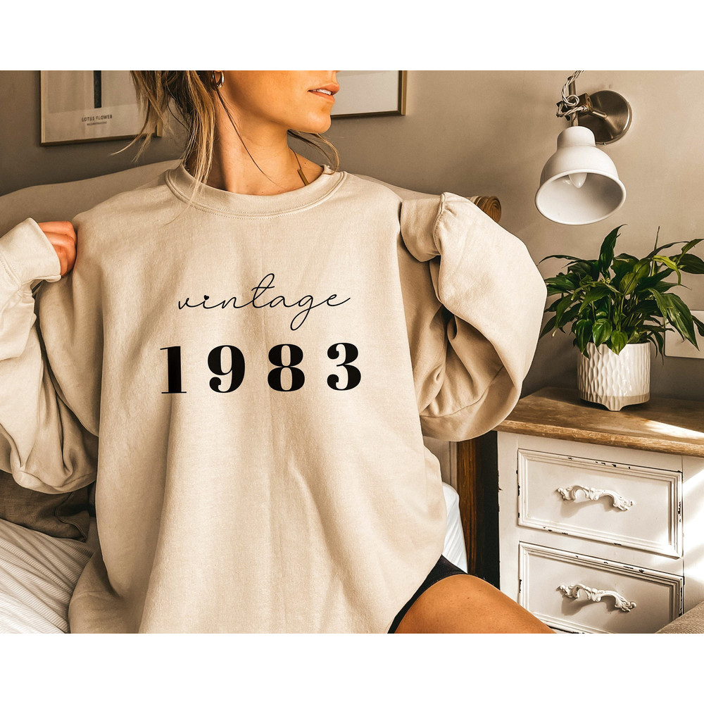CUSTOM 1983 Sweatshirt, 1983 birthday shirt for her, Personalized 40th Birthday Gift, Anniversary Gift For Women, Vintage Sweatshirt 40th - 1.jpg