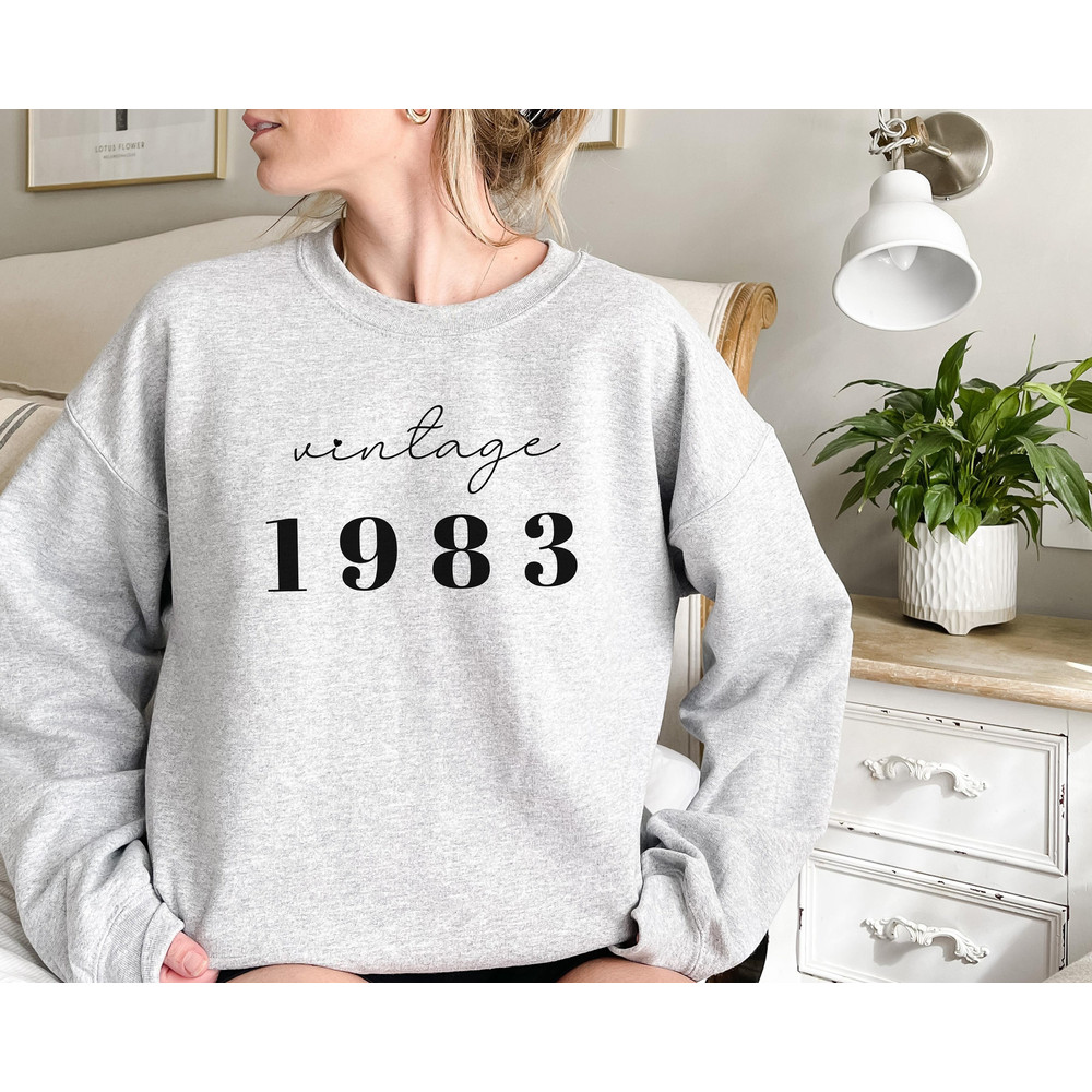 CUSTOM 1983 Sweatshirt, 1983 birthday shirt for her, Personalized 40th Birthday Gift, Anniversary Gift For Women, Vintage Sweatshirt 40th - 2.jpg