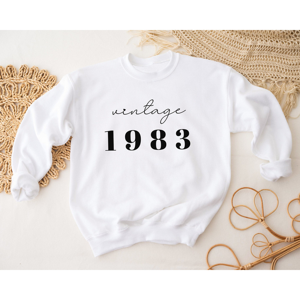 CUSTOM 1983 Sweatshirt, 1983 birthday shirt for her, Personalized 40th Birthday Gift, Anniversary Gift For Women, Vintage Sweatshirt 40th - 3.jpg