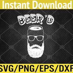drinking beer funny beer'd beard man st patrick's day svg, eps, png, dxf, digital download