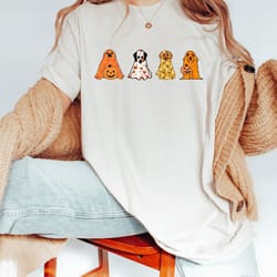 cute ghost dogs trick or treat happy halloween sweatshirt, spooky season dog mom dog lover shirts, a