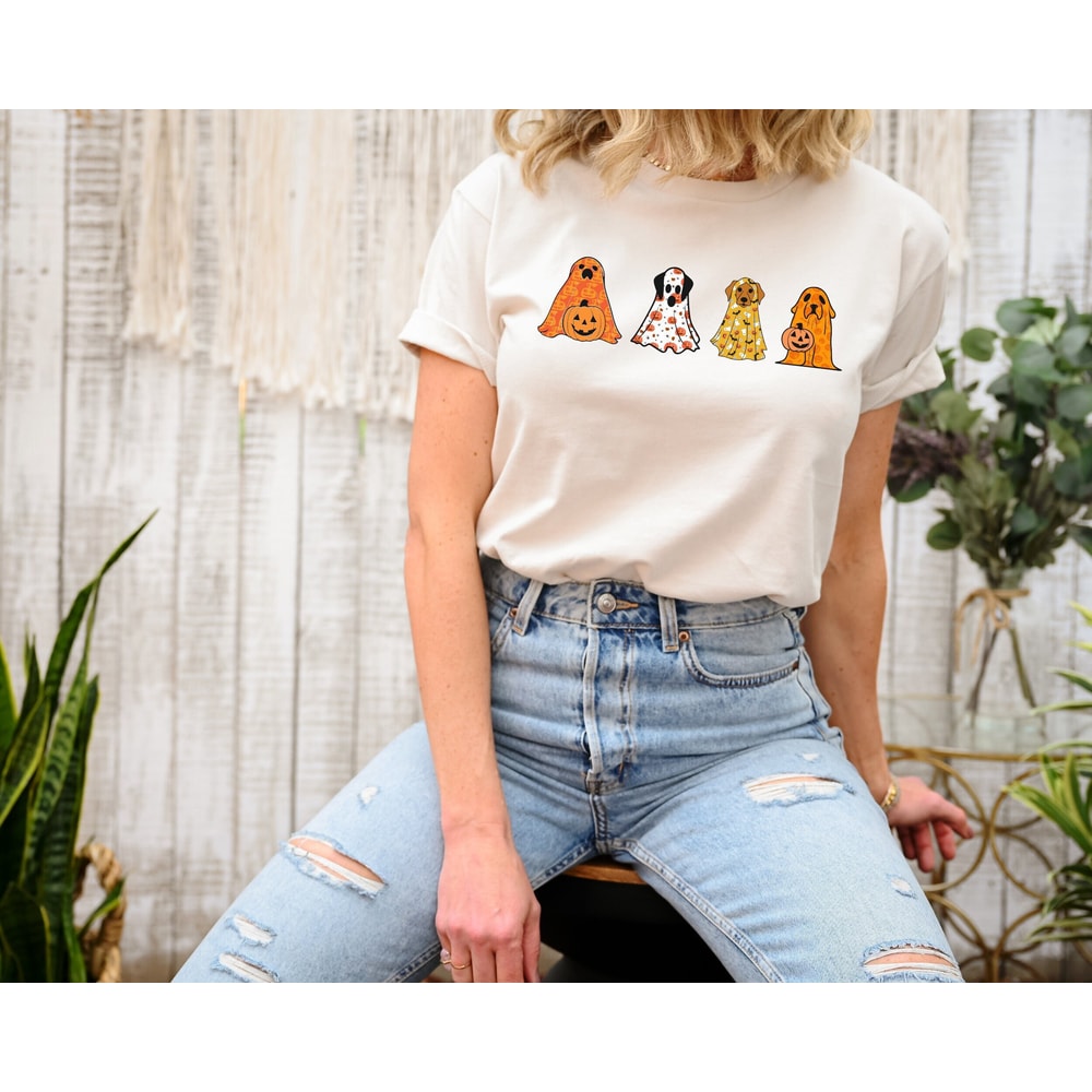 Cute Ghost Dogs Trick Or Treat Happy Halloween Sweatshirt, Spooky Season Dog Mom Dog Lover Shirts, Autumn Fall Vintage Retro Halloween Gift - 2.jpg
