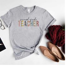 second grade teacher shirt,2nd grade teacher tee,elementary back to school leopard vintage second grader teach gift,grad