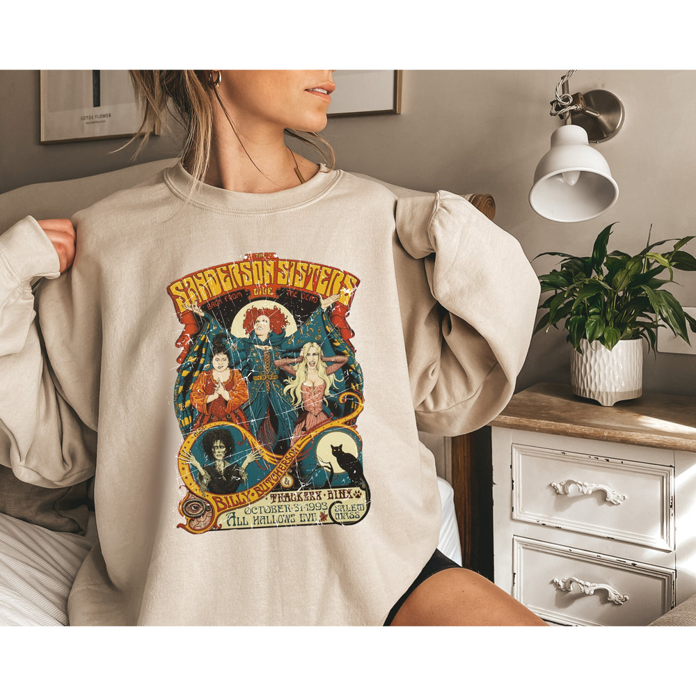 Hocus Pocus Halloween Sweatshirt, Witch Spooky Vibes Autumn Hoodie, Spooky Season Fall Witches Back From Dead Bunch Of Hocus Pocus Tee - 3.jpg
