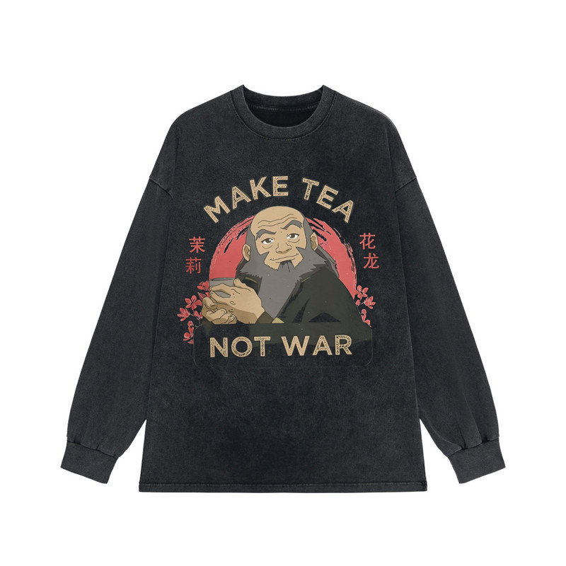 Jasmine Dragon Uncle Iroh Y2K Shirt, Vintage Last Airbender Tea House T Shirt, Washed Acid Shirt, Appa Sweatshirt, Make Tea Not War Shirt - 3.jpg