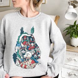 kikis delivery service shirt studio ghibli gift, howls moving castle haku dragon t shirt, totoro cal