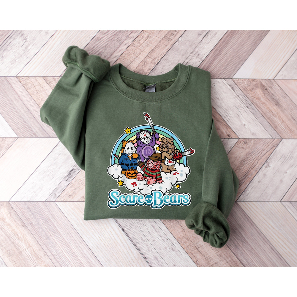Scare Bears Retro Scary Halloween Sweatshirt, Serial Killers Cute Halloween Spooky Season T-Shirt, Autumn Fall Horror Movie Characters Shirt - 4.jpg