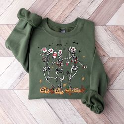 spooky season skeleton nurses funny halloween sweatshirt, nicu er ed pacu nurse spooky vibes skeleto