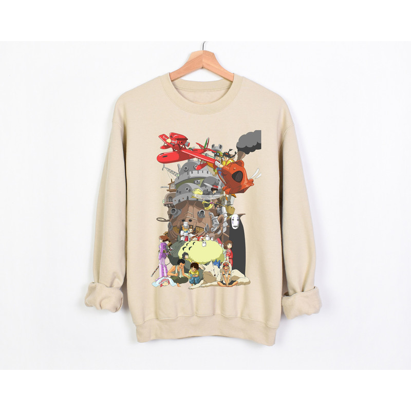 Studio Ghibli Shirt, Howls Moving Castle, Hayao Miyazaki Anime shirt, Spirited Away, Calcifer, My neighbor Totoro, No Face Kaonashi Hoodie - 6.jpg