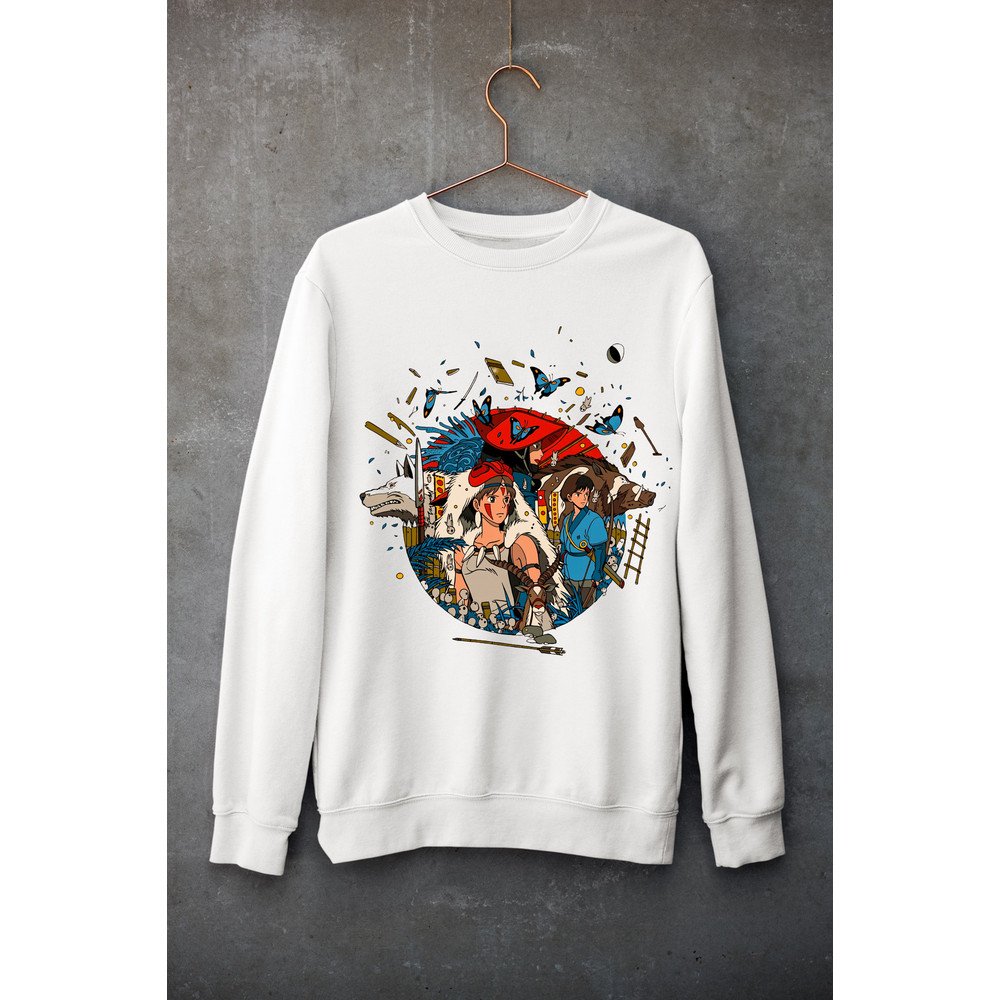 Vintage Studio Ghibli, Princess Mononoke, Anime shirt, Howls Moving Castle, Calcifer, Spirited Away, Ghibli Shirt Sweatshirt, Hayao Miyazaki - 2.jpg