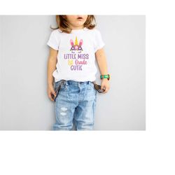 little miss first grade cutie shirt, youth first day of school shirt, kids back to school party shirt, student gifts, to
