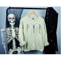 halloween party dancing skeletons shirt, funny halloween skeleton sweatshirt, halloween costume sweatshirt, vintage spoo