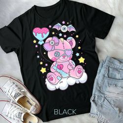 kawaii pastel goth cute creepy teddy bear - unisex form t-shirt