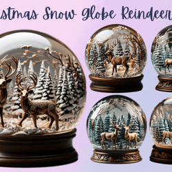 christmas snow globe reindeer png clipart,christmas decorations, holiday crafts, reindeer clipart, winter scene, holiday