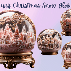 Luxury Christmas Snow Globe PNG clipartt,Christmas decorations, holiday crafts,winter scene, holiday