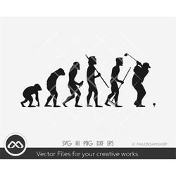 golfer svg evolution - golf svg, golfing svg, golfer svg, golf clipart, golf vector, dxf, png