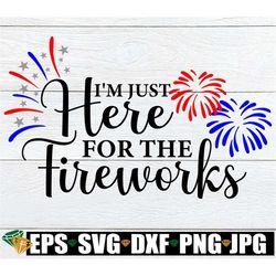 i'm just here for the fireworks, 4th of july svg, fourth of july, kids 4th of july svg, patriotic svg, funny 4th of july