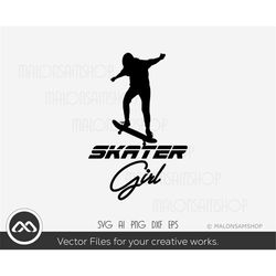 cool skateboard svg skater girl - skateboarding svg, skater svg, skateboarder svg, skateboard clipart digital files