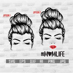 messy bun mom hair svg | momlife clipart | bun mom stencil | best mama shirt png | mother's day gift idea dxf | mom life