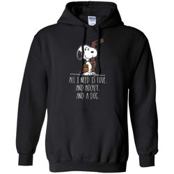 agr all i need is love and hockey and a dog snoopy hoodie