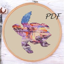 Cross stitch pattern pdf On the far shores(sunrise) cross stitch pattern pdf design for embroidery