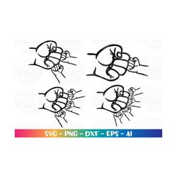 fist bump clipart svg father and daughters son papa grandchildren stepdad father's day svg matching shirt fist bump prin