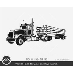 Logging truck SVG Truck illustration - logging shirts, big truck svg, truck svg, png dxf eps, sublimation print, cut fil