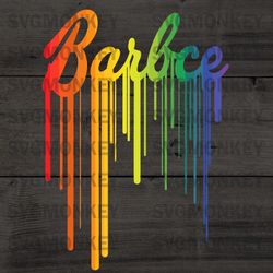 Barbie Logo Rainbow Drip SVG PNG EPS DXF , Cricut File