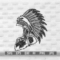Native American Headdress svg | USA Patriotic Shirt png | America Clipart | 4th of July Stencil | Boho Old Indian Tribe