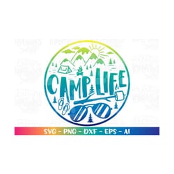 camplife svg camp elements svg mountains camping camp campfire print decal cut file silhouette cricut studio download
