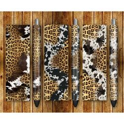 Western Cowhide Leopard Pen Wraps Png Sublimation Design, Cowhide Pen Wrap Png, Western Leopard Pen Wrap Png, Instant Do