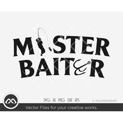 funny fishing svg master baiter - fishing svg, fish svg, fishing png, cricut design