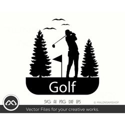 golfer svg golf silhouette - golf svg, golfing svg, golfer svg, golf clipart, golf ball svg, golf cut file, dxf, png