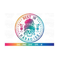 summer beach svg beach quote rest in paradise palm trees sunglasses color iron on print shirt cut file cricut silhouette