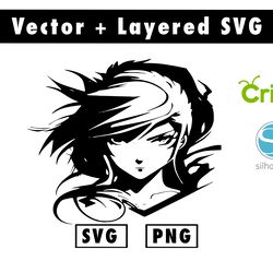 anime-minimalist-and-flat-logo svg and png files for cricut machine , anime svg , manga svg , goku svg