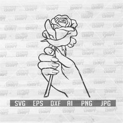 hand rose svg, sexy hands holding rose clipart, rosebud cutfile, roses stencil, flower shop monogram, floral mom shirt p