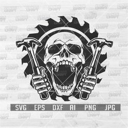 carpenter skull svg | contractor svg | home builder svg | carpenter shirt | carpenter cutfiles | carpenter svg | hammer