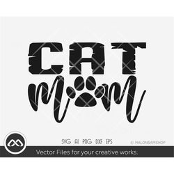 cat svg cat mom - cat svg, cat lover svg, footprint svg, mom svg, cute cat svg, png for lovers