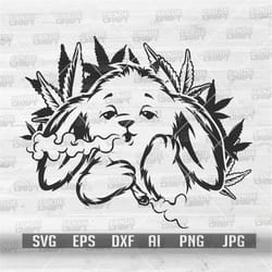bunny smoking joint svg | bunny smoking weed svg | smoking cannabis svg | marijuana svg | weed clipart | joint cutfile |