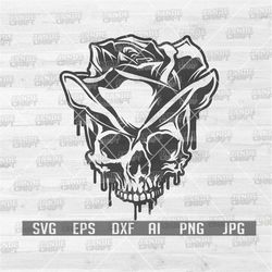 skull rose svg | skull svg | rose svg | horror svg | halloween svg | halloween clipart | halloween cutfile | skull clipa