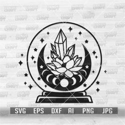 moon crystal ball svg | moon svg | crystal ball clipart | moon cutfile | celestial svg | moonshine svg | mystical svg |
